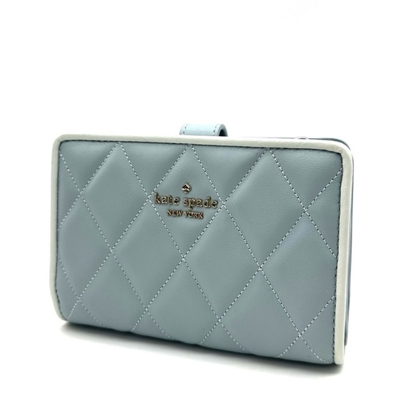 kate spade Handbags - Kate Spade Carey Smooth Quilted Leather Compact Bifold Wallet Wild Sage (NWT)